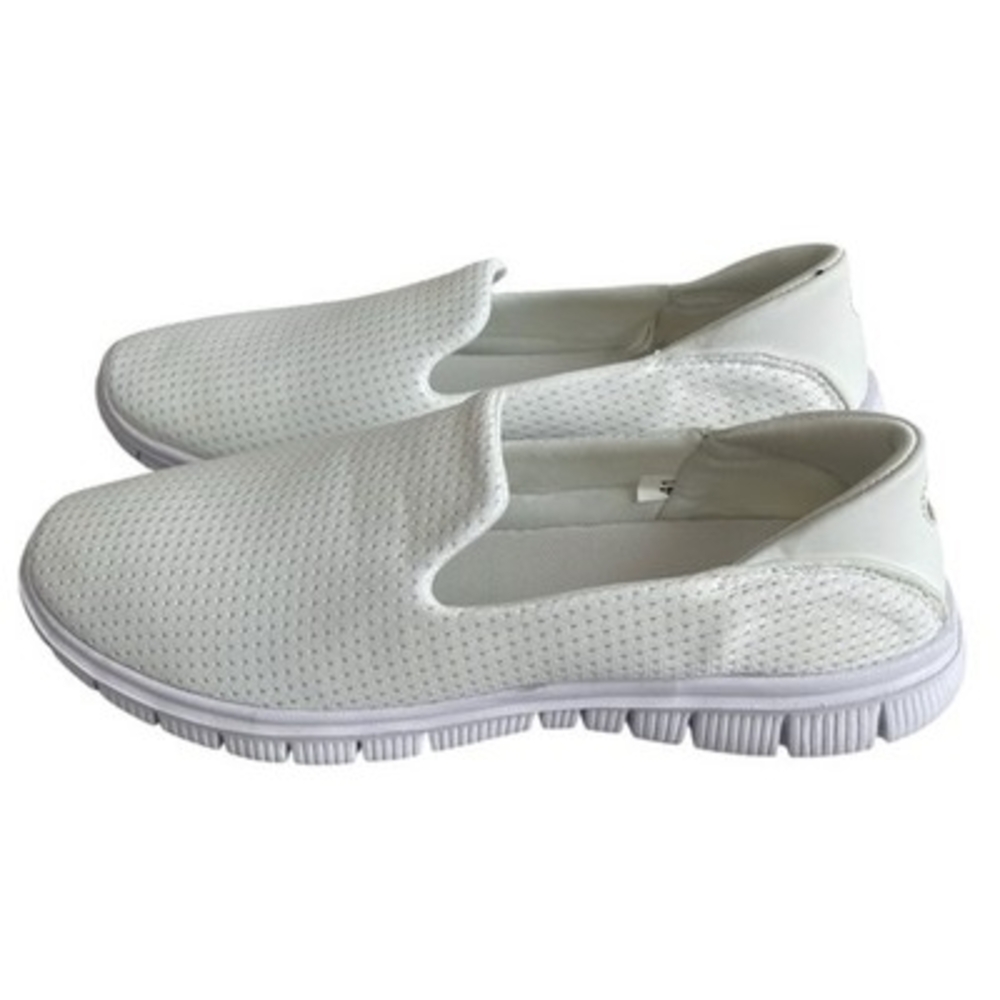 Women’s White Mesh Athletic Sneakers Walking Moccasins Shoes Sz US 10/ EU 41 New - Picture 4 of 10
